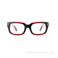 New Handmade Polished Full Rim Rectangle Acetate Frames Unisex Fashion Eyeglasses